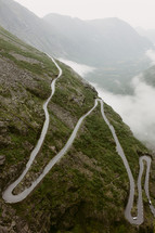 a curving road over Norway's mountains 