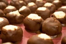 making chocolate cookie balls 