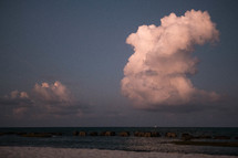tall clouds over the ocean 