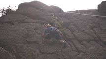 Man rock climbing.