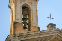 ancient bells in a bell tower in Italy 