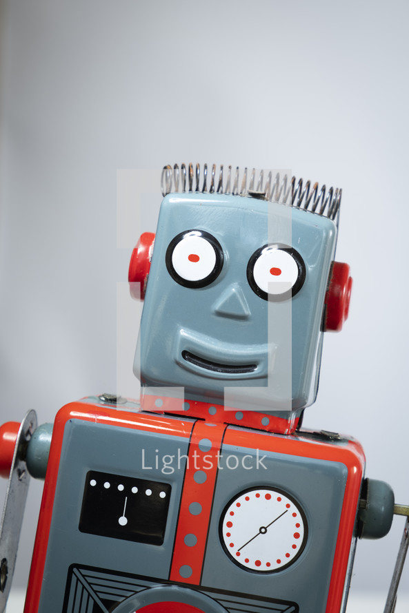Portrait of a robot smiling