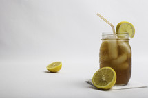 iced tea against a white background 