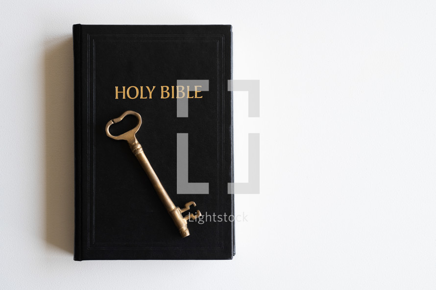 skeleton key on a Bible 