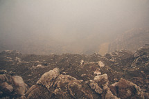 foggy rock landscape 