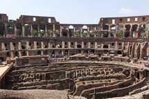 colosseum in Rome interior with Hypogeum