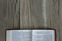 Bible opened to 2 Thessalonians 