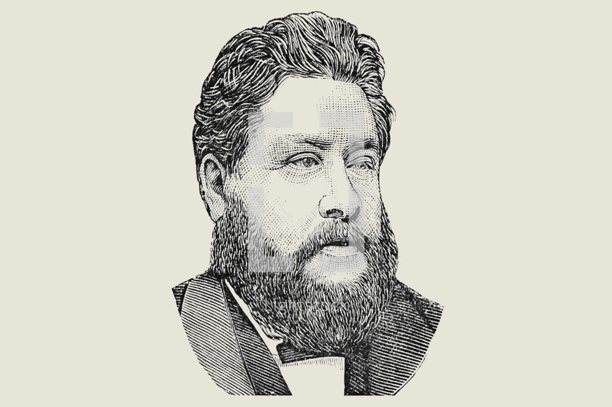 A drawing of Charles Spurgeon.