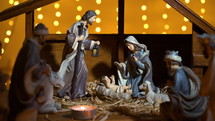 Nativity Scene and votive candles 