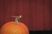 pumpkin in front of a barn 