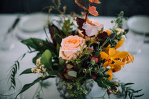 floral centerpiece on a table 
