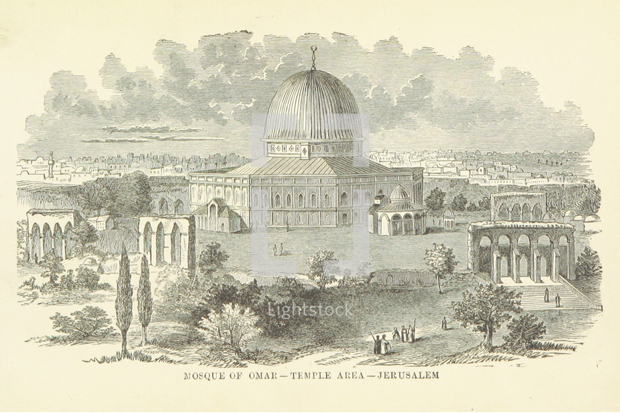 Mosque De Omar Jerusalem sketch 