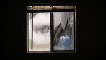 ice on a frozen window 