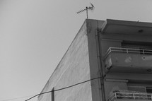 antennae on a roof in Greece 