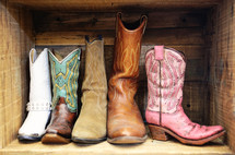 a "family" of western boots for harvest festival