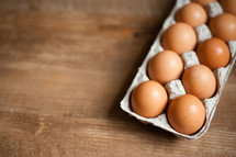 eggs in an egg carton 