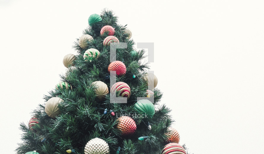 top of a decorated Christmas tree