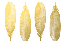 gold metallic feathers 