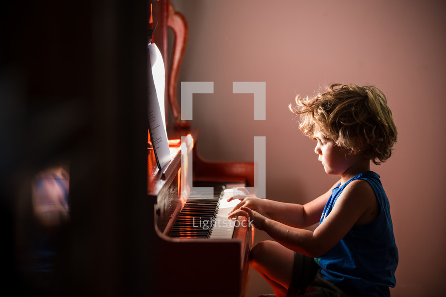 a child playing a piano 