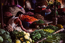 produce in a market in Nepal 