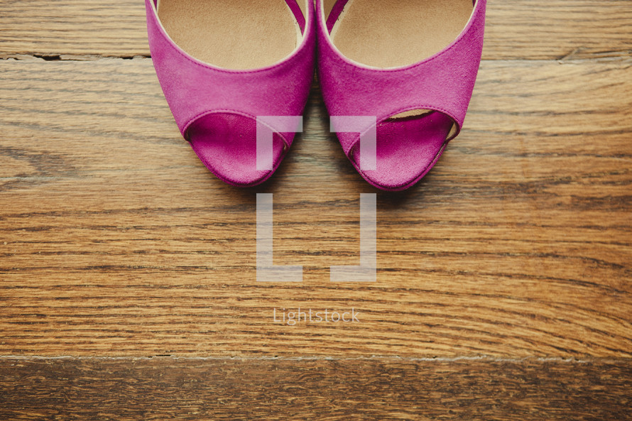 A pair of pink high heels