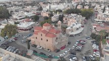 Aerial of Church of Panagia Theoskepasti in Phapos, Cyprus


