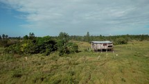 Wooden structure in green landscape of Honduras