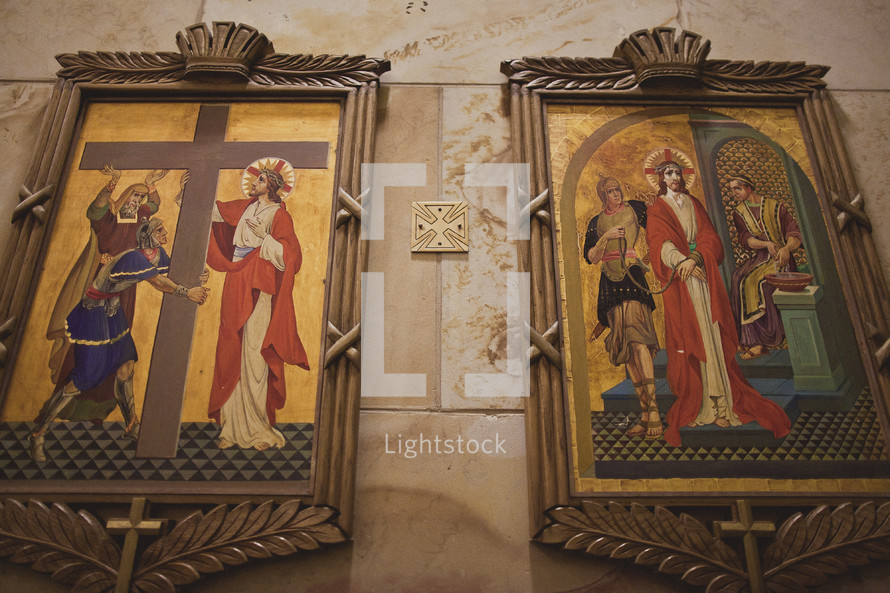 first and second stations of the cross paintings