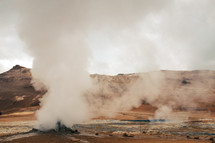 steam from a geyser 