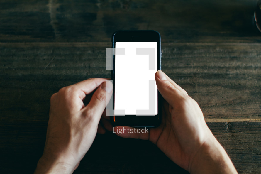 Man holding a phone (template)