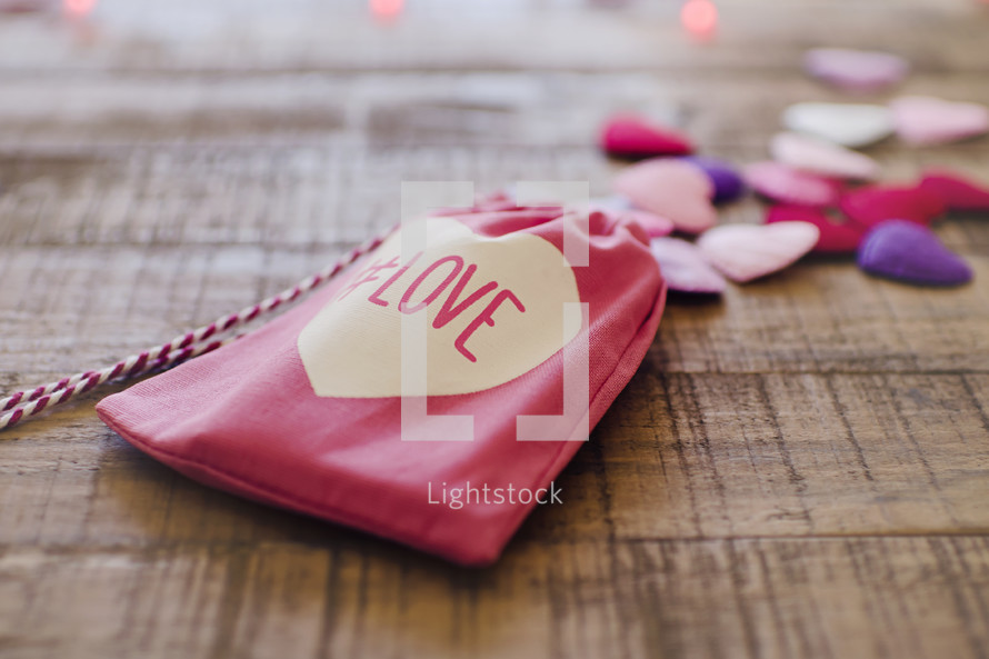 a Valentines baggie with the word love 