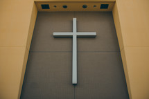 cross on a wall of a church 