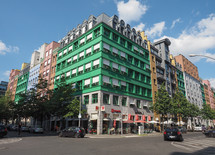 BERLIN, GERMANY - CIRCA JUNE 2016: Quartier Schuetzenstrasse residential building designed by Italian architect Aldo Rossi