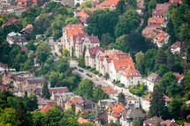aerial view over houses in Stuttgart 