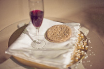communion plate on table
