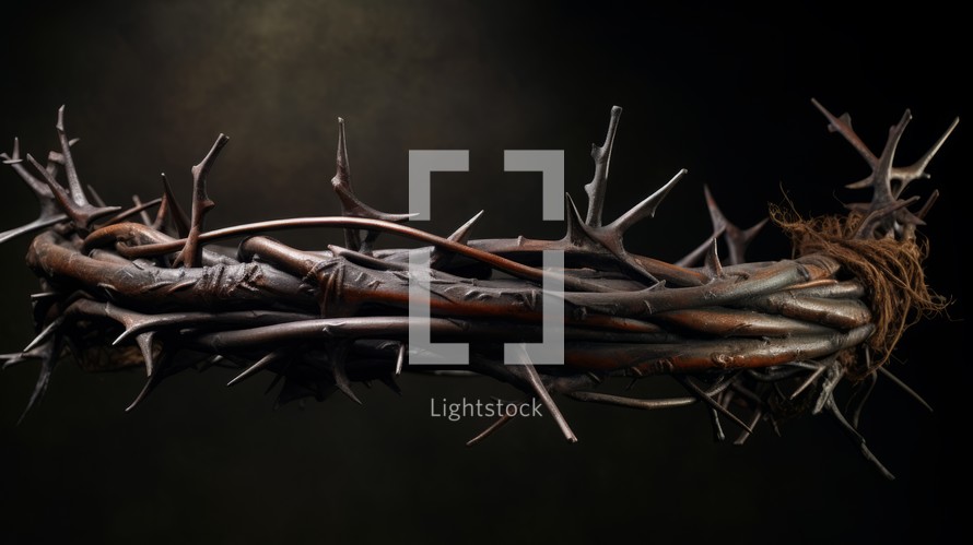 Illustration of a crown of thorns on a black background