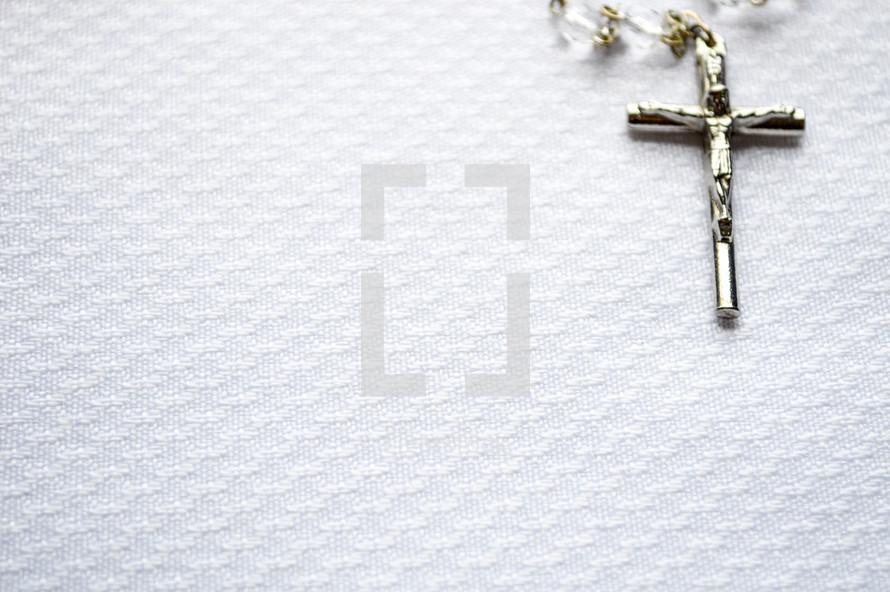 rosary on a white background