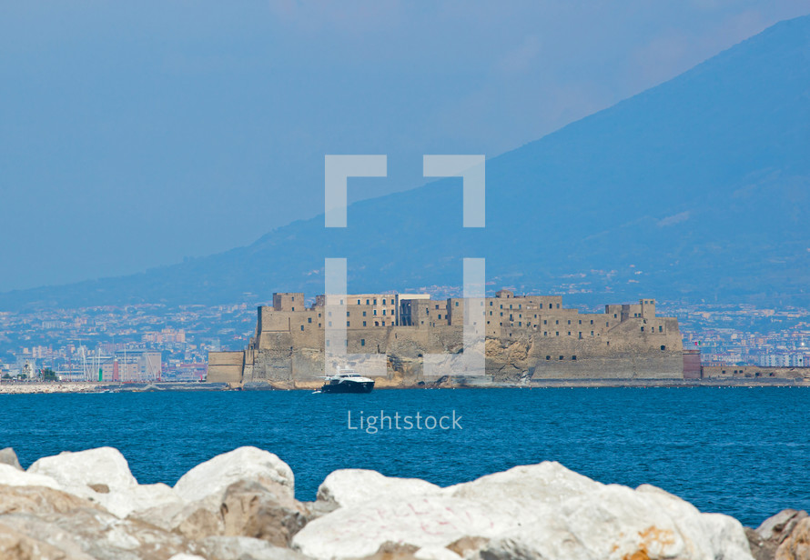 Castel dell Ovo middle aged fortress in the Bay of Naples