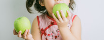 girl eating apples 