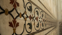 ornate scroll tile work in India 
