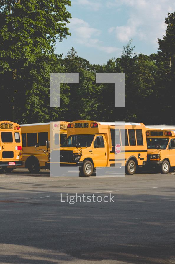 school bus parking lot