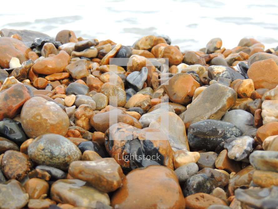 Pebbles on a beach 