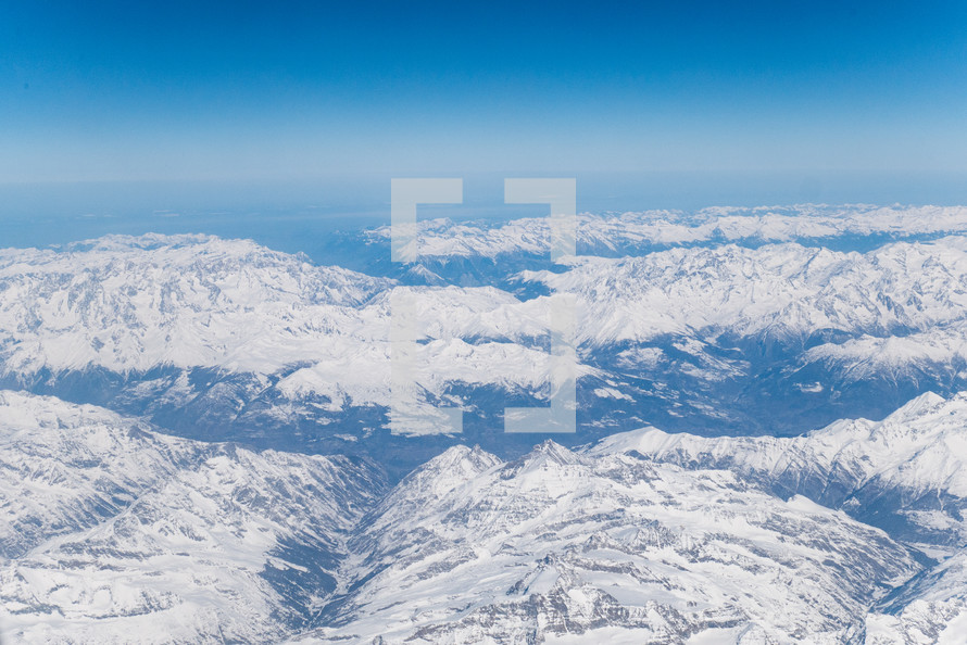 aerial view over mountains 