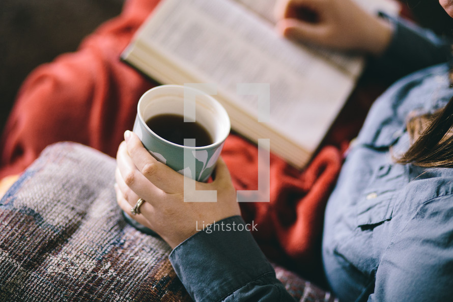 woman reading a Bible 