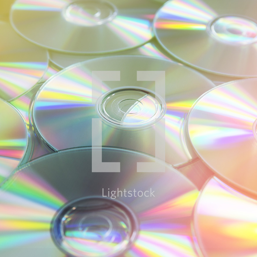 metallic glow of CD's 