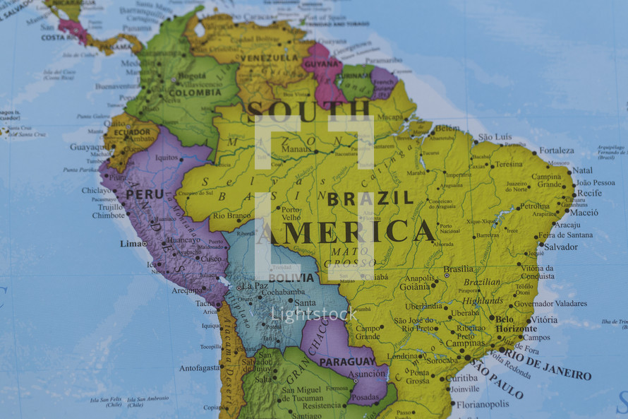 map of South America 