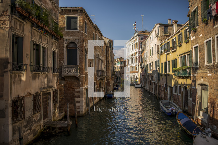 narrow channel in Venice 