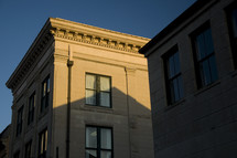 sunlight and shadows on a building 