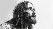  Jesus Christ. Black and white illustration