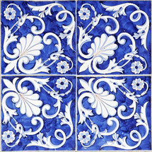 blue and white tiles 